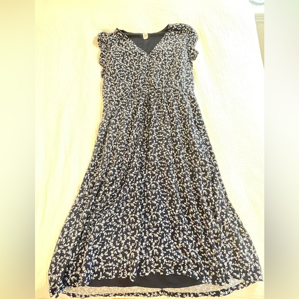 GAP Navy Blue Floral Maxi Dress